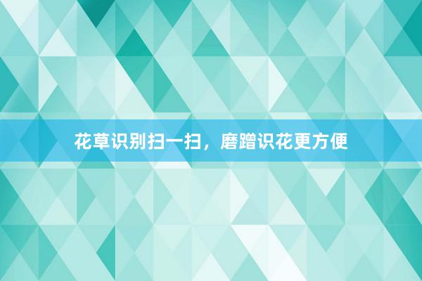 花草识别扫一扫，磨蹭识花更方便